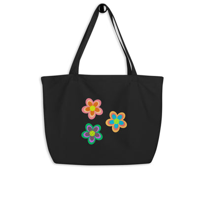 Pickleball Flower Tote Bag